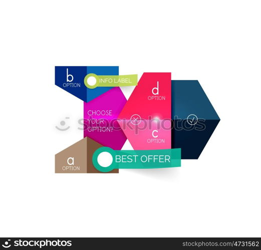 Abstract infographic geometric templates. Abstract infographic geometric templates. layouts with options and text for business background - numbered banners - business lines - graphic website