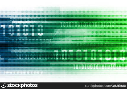 Abstract Information Background with Binary Code Art