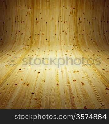 abstract interior with wooden floor and wall
