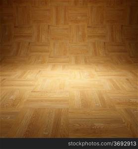 abstract interior with wooden floor and wall