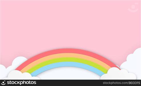 Abstract kawaii Colorful Cloud Sky rainbow background. Soft gradient pastel Comic graphic. Concept for children and kindergartens or presentation