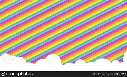 Abstract kawaii colorful sky striped rainbow background. Soft gradient pastel comic graphic. Concept for children and kindergartens or presentation