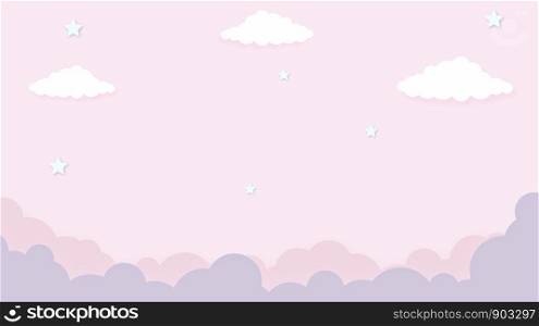 Abstract kawaii cool colorful sky pink background. Soft gradient pastel cartoon graphic. Concept for children and kindergartens or presentation