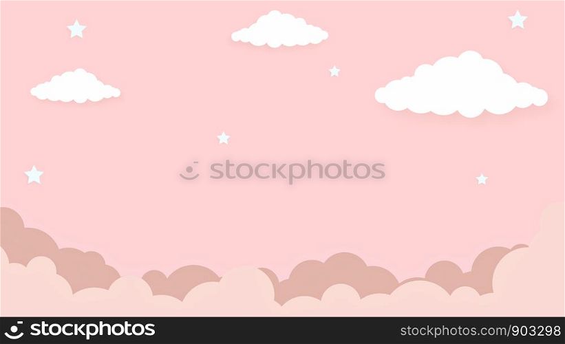 Abstract kawaii cool colorful sky pink background. Soft gradient pastel cartoon graphic. Concept for children and kindergartens or presentation