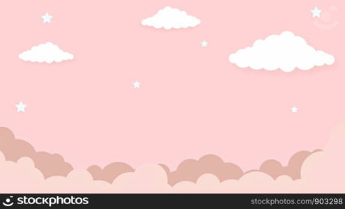 Abstract kawaii cool colorful sky pink background. Soft gradient pastel cartoon graphic. Concept for children and kindergartens or presentation