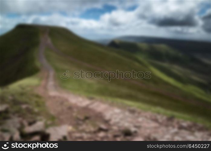 Abstract landscape image with blur filter for use in designs as a background