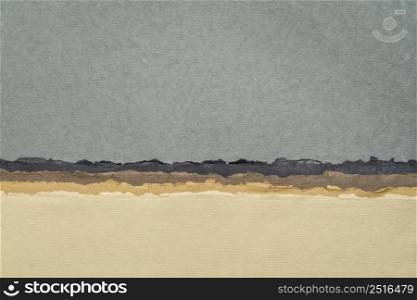 abstract landscape in earth tones - a collection of handmade Indian papers produced from recycled cotton fabric