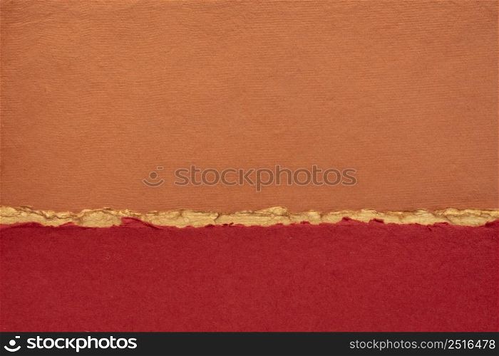 abstract landscape in orange and red - a collection of handmade rag papers, alert, warning or danger concept