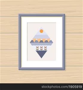 Abstract landscape of geometric shapes. Flat cartoon style. Vector illustration