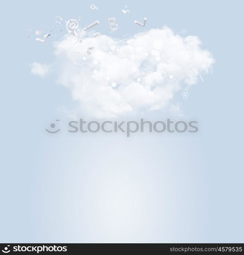 Abstract light blue background. Abstract light blue background with various objects