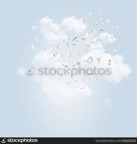 Abstract light blue background. Abstract light blue background with various objects