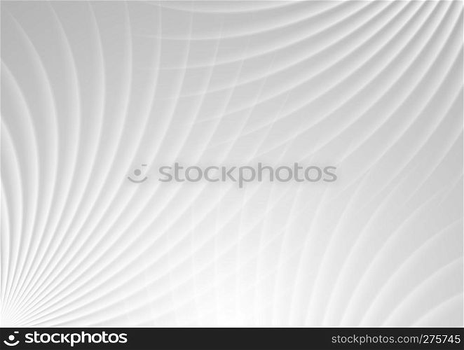 Abstract light grey swirl background. Curve beams graphic brochure design. Abstract light grey swirl background