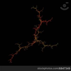 Abstract lightning design. Isolated on black background.. Abstract lightning design