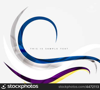 Abstract line background. Abstract line background - color curve stripes in motion concept and with light and shadow effects. Presentation banner and business card message design template