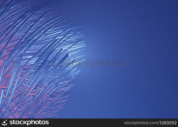 Abstract lines Cables Futuristic Network communication technology, 3d rendering
