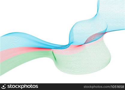 Abstract lines vector background. Colours of Azerbaijan flag. Eps10.