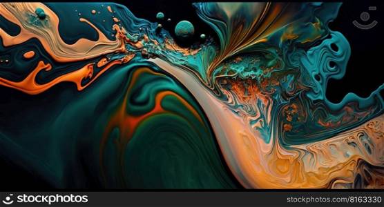 Abstract liquid graphics. Generative Ai image. Abstract liquid graphics