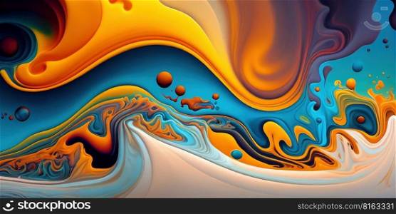 Abstract liquid graphics. Generative Ai image. Abstract liquid graphics