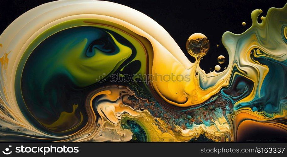 Abstract liquid graphics. Generative Ai image. Abstract liquid graphics