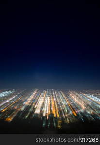 Abstract long exposure, experimental surreal photo, city and vehicle lights at night