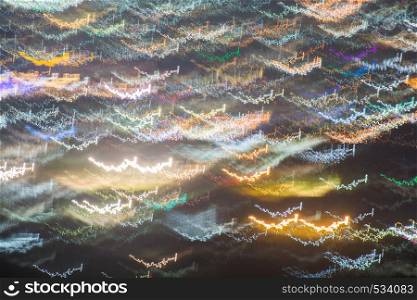 Abstract long exposure, experimental surreal photo, city and vehicle lights at night. Abstract long exposure