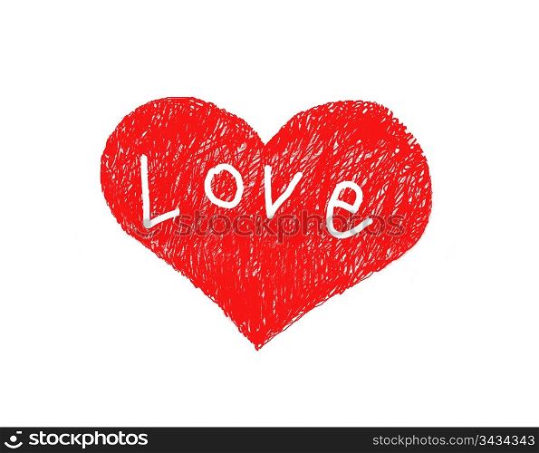 abstract love symbol and word Love on white background