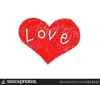 abstract love symbol and word Love on white background
