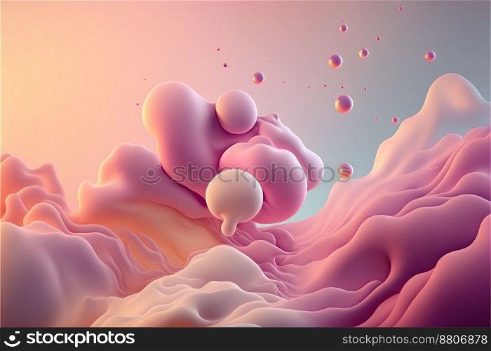 Abstract luquid flow. Pastel gradient background
