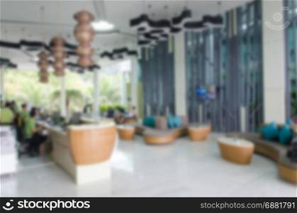 Abstract luxury blur hotel interior for background
