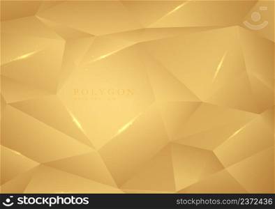 Abstract luxury golden polygon template design with glitter. Well organized object for usage background. Illustration vector
