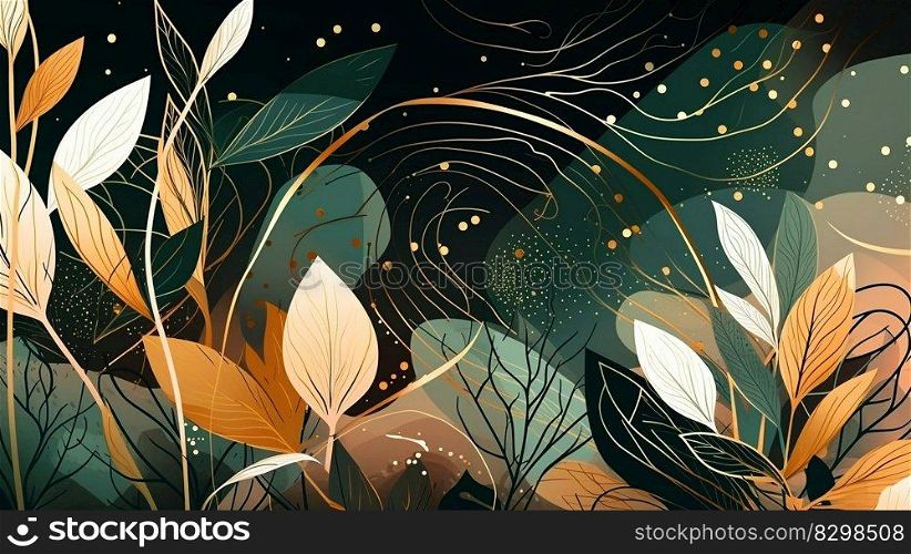 abstract luxury minimal style floral pattern for background Generative AI