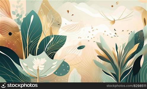 abstract luxury minimal style floral pattern for background Generative AI