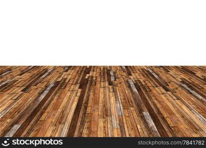 abstract mahogany floor veranda on white background ready for your design