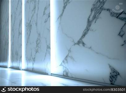Abstract marble room with shiny lights. Interior view with marble background and scenic lightning. Generated AI. Abstract marble room with shiny lights. Interior view with marble background and scenic lightning. Generated AI.