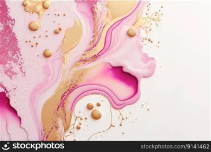 Abstract marble wallpaper background , luxury marble texture gold and pink tone, Generative Ai