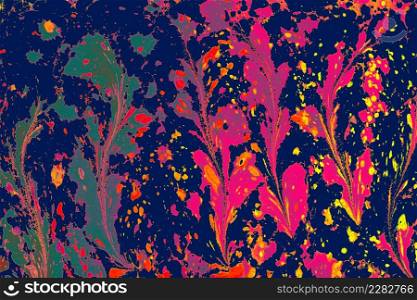 Abstract marbling floral pattern for fabric, design