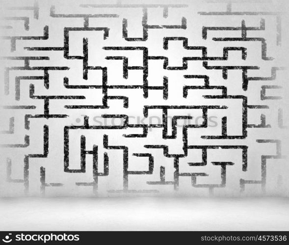 Abstract maze. Drawn abstract maze against white background. Finding solution