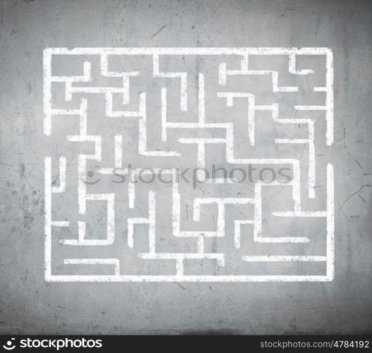 Abstract maze. Drawn abstract maze against white background. Finding solution