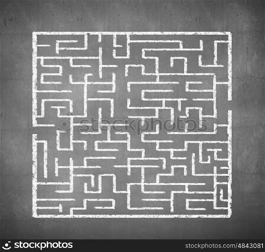 Abstract maze. Drawn abstract maze against white background. Finding solution
