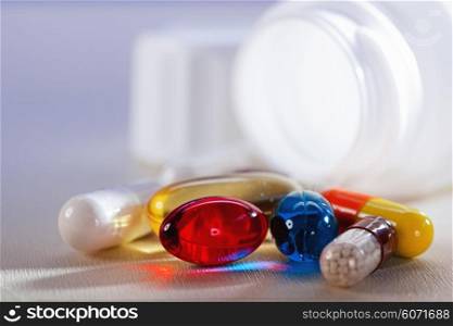 Abstract medical backgrounds with colorful pills for your design