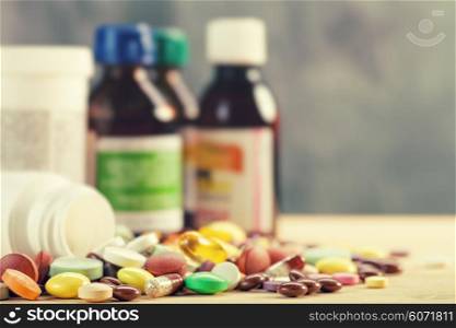 Abstract medical backgrounds with colorful pills for your design