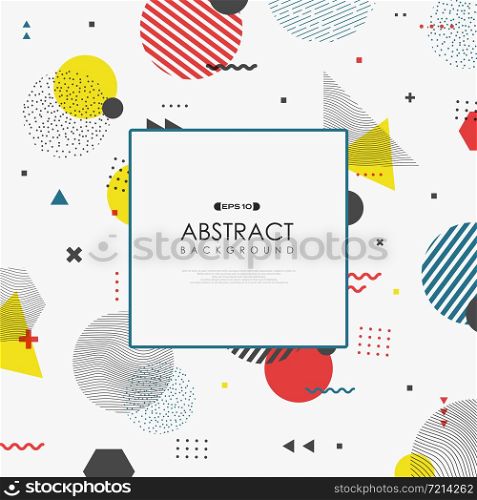 Abstract Memphis geometric color shape business cover design decorate background. You can use for design cover, pattern geometric decoration, artwork, template design. illustration vector eps10