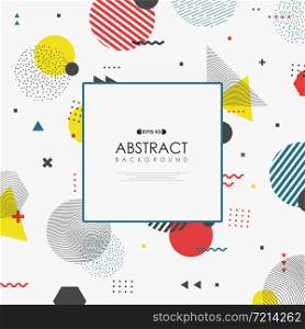 Abstract Memphis geometric color shape business cover design decorate background. You can use for design cover, pattern geometric decoration, artwork, template design. illustration vector eps10
