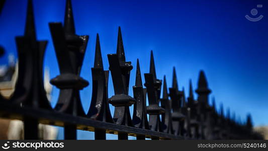 abstract metal in europe railing steel and background