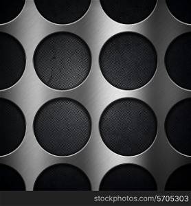 Abstract metallic background with a perforated metal design