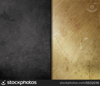 Abstract metallic background with gold and dark scratched metal