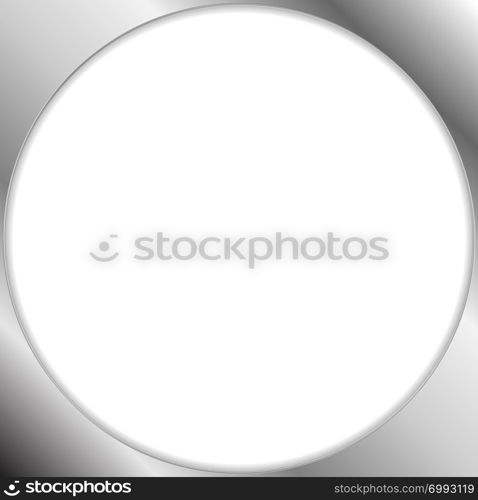 Abstract metallic silver blank circle frame