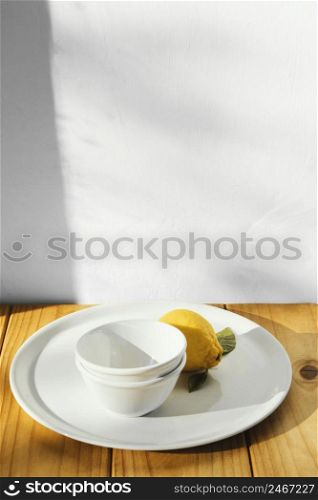 abstract minimal concept lemon plates