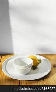 abstract minimal concept lemon plates