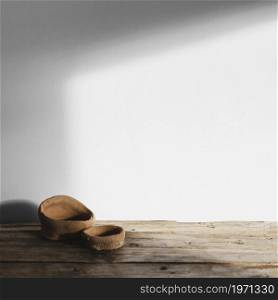 abstract minimal concept objects shadows wooden table. High resolution photo. abstract minimal concept objects shadows wooden table. High quality photo